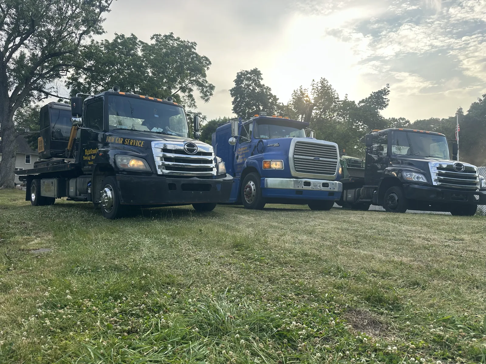 The NightCrawler Towing fleet of flatbed tow trucks in Peekskill, NY
